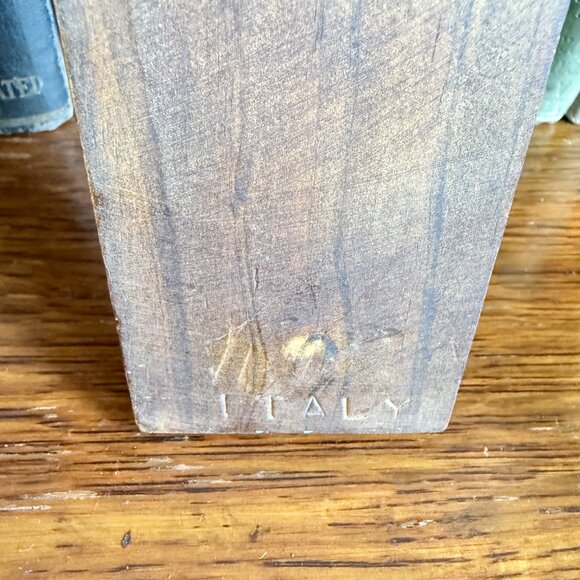 Vintage Handmade Italian Wood Cross with Clay Flowers - Picture 8 of 9